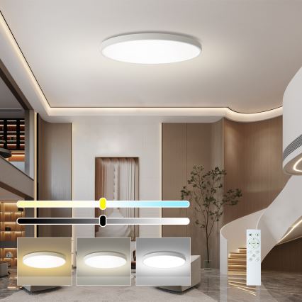 Brilagi - Plafonieră LED dimabilă POOL SMART LED/180W/230V 3000-6000K Ø 120 cm Wi-Fi Tuya albă + telecomandă