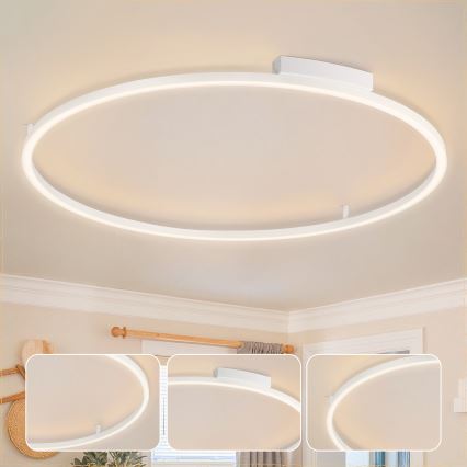 Brilagi - Plafonieră LED dimabilă PORTOFINO, 85W, 230V, 3000-6000K, Ø 120 cm, alb, cu telecomandă