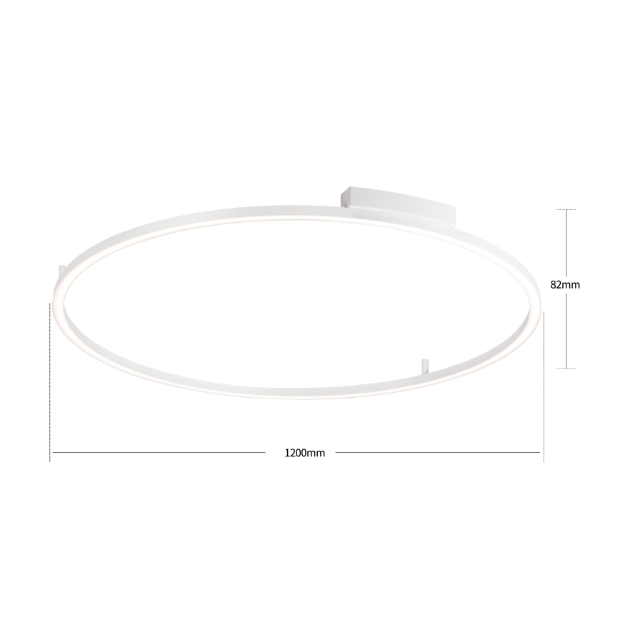 Brilagi - Plafonieră LED dimabilă PORTOFINO, 85W, 230V, 3000-6000K, Ø 120 cm, alb, cu telecomandă