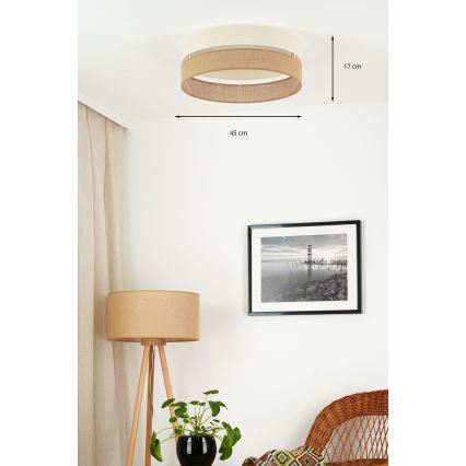 Brilagi - Plafonier LED reglabil ROYAL YUTE LED/24W/230V diametru 45 cm 3000/4000/6500K bej/crem + telecomandă