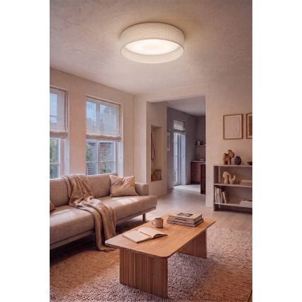 Brilagi - Corp de iluminat LED dimmabil pentru tavan VELVET SMARTIX LED/24W/230V 3000–6000K Ø45 cm crem Wi‑Fi Tuya Beacon + telecomandă