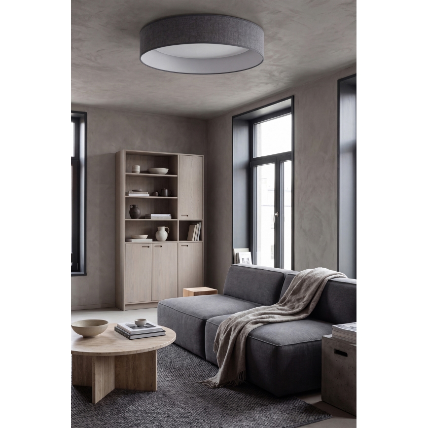 Brilagi - Lampă de tavan LED dimabilă VELVET SMARTIX LED/24W/230V 3000–6000K Ø 45 cm, gri, Wi‑Fi Tuya Beacon + telecomandă