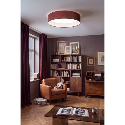 Brilagi - Plafonieră LED dimerizabilă VELVET SMARTIX LED/24W/230V 3000-6000K Ø 45 cm vișinie Wi-Fi Tuya Beacon + telecomandă