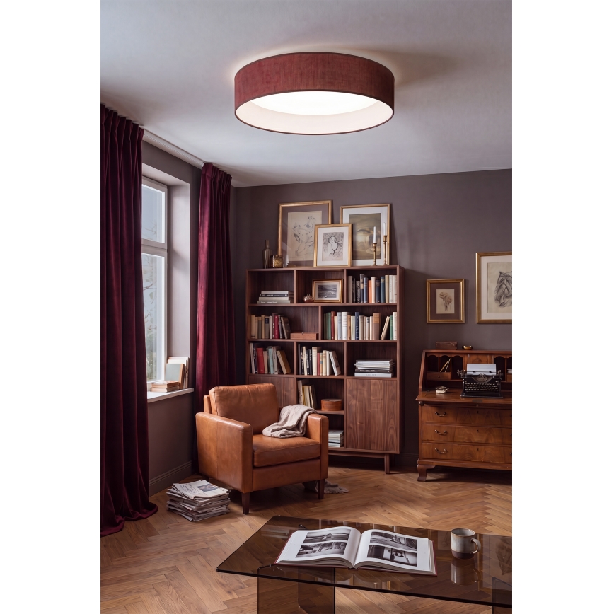 Brilagi - Plafonieră LED dimabilă VELVET SMARTIX LED/36W/230V 3000–6000K diam. 55 cm vișinie Wi-Fi Tuya Beacon + telecomandă