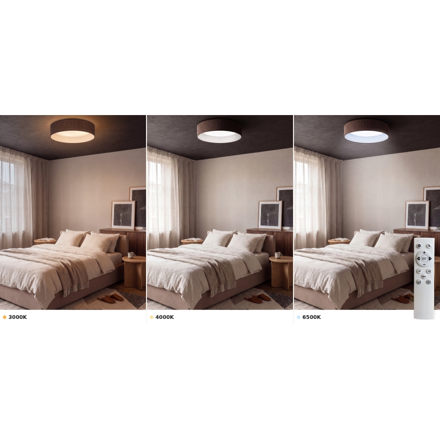 Brilagi - Plafonieră LED dimabilă VELVET SMART VARI LED/24W/230V 3000-6500K Ø45 cm maro + telecomandă