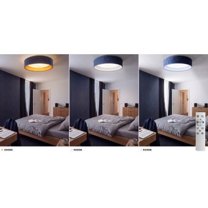 Brilagi - Lampă de tavan LED dimmabilă VELVET SMART VARI LED/24W/230V 3000-6500K Ø 45 cm albastru + telecomandă