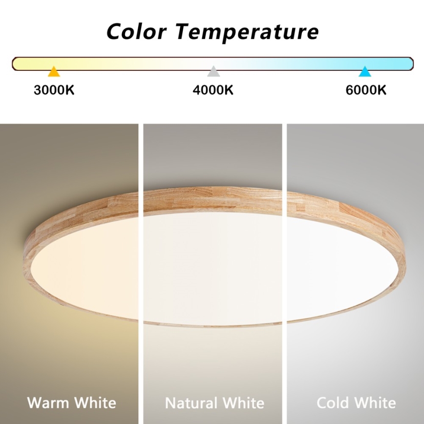 BRILAGI - Plafonieră LED reglabilă WOODLINE LED/128W/230V 3000-6000K stejar, diametru 100 cm + telecomandă