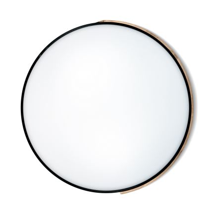 Brilagi - Plafonieră LED dimerizabilă PILANA, 72 W, 230 V, 3000–6500 K, stejar/negru, Ø 80 cm + telecomandă