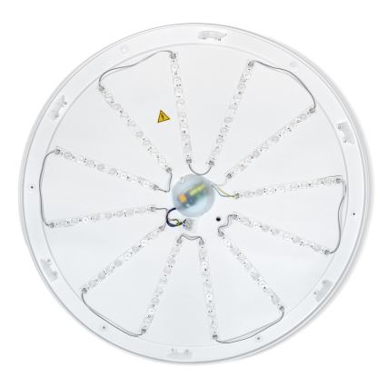 Brilagi - Plafonieră LED dimerizabilă PILANA, 72 W, 230 V, 3000–6500 K, stejar/negru, Ø 80 cm + telecomandă