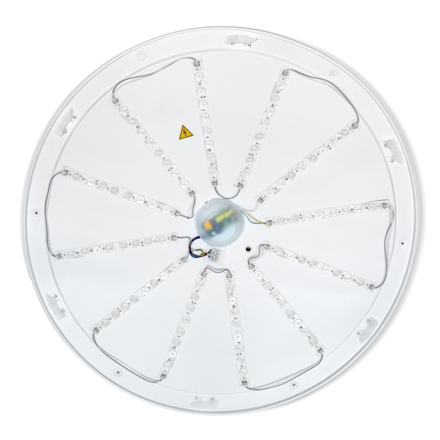 Brilagi - Plafonieră LED dimerizabilă PILANA, 72 W, 230 V, 3000–6500 K, stejar/negru, Ø 80 cm + telecomandă