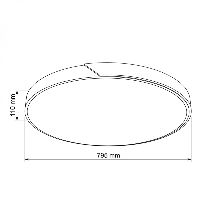 Brilagi - Plafonieră LED dimerizabilă PILANA, 72 W, 230 V, 3000–6500 K, stejar/negru, Ø 80 cm + telecomandă