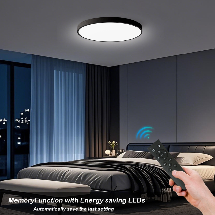 Brilagi POOL SMART - Plafonieră LED dimabilă, 100W/230V, 3000-6000K, diam. 80 cm, Wi-Fi Tuya, neagră + telecomandă