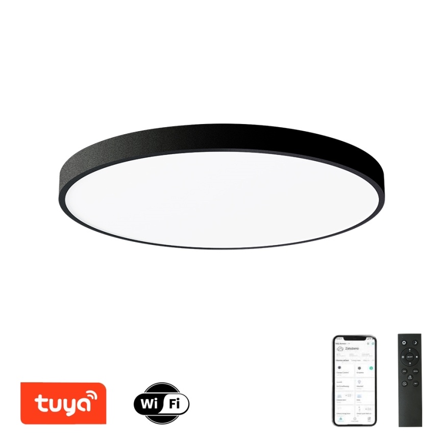 Brilagi POOL SMART - Plafonieră LED dimabilă, 100W/230V, 3000-6000K, diam. 80 cm, Wi-Fi Tuya, neagră + telecomandă