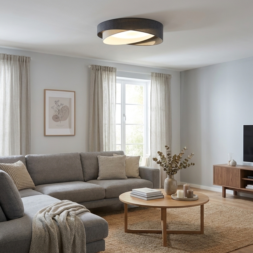 BRILAGI - Plafonieră LED dimabilă VELVET TWIST LED/36W/230V 3000-6000K Ø 65 cm Wi-Fi Tuya Beacon gri/crem + telecomandă