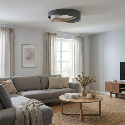 BRILAGI - Plafonieră LED dimabilă VELVET TWIST LED/36W/230V 3000-6000K Ø 65 cm Wi-Fi Tuya Beacon gri/crem + telecomandă