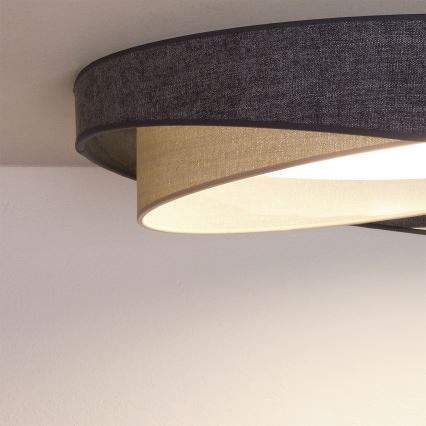 BRILAGI - Plafonieră LED dimabilă VELVET TWIST LED/36W/230V 3000-6000K Ø 65 cm Wi-Fi Tuya Beacon gri/crem + telecomandă