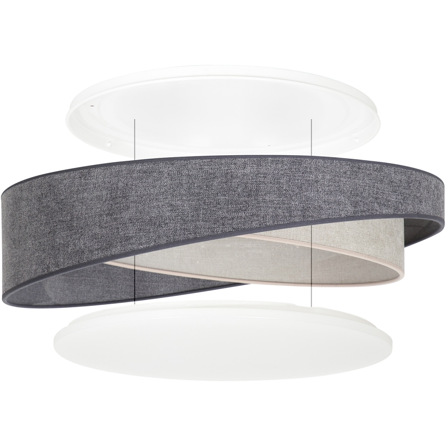 BRILAGI - Plafonieră LED dimabilă VELVET TWIST LED/36W/230V 3000-6000K Ø 65 cm Wi-Fi Tuya Beacon gri/crem + telecomandă