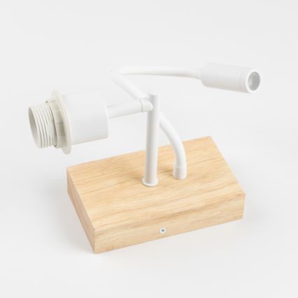 Brilagi - Lampă LED de perete flexibilă pentru copii BOBO WOOD 1xE27/25W/230V + LED/3W stejar/alb/iepurași