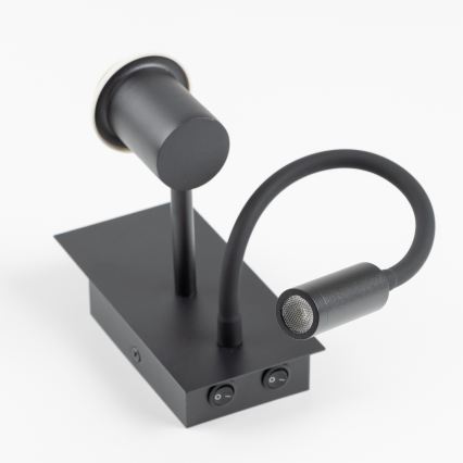 Brilagi - Lampă LED flexibilă de perete pentru copii BOBO 1xE27/25W/230V + LED/3W negru/alb/cu modele cu animale