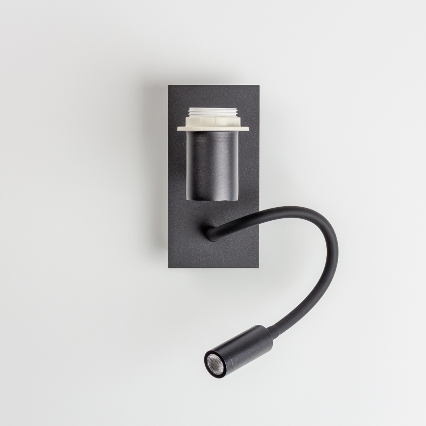 Brilagi - Lampă de perete flexibilă LED pentru copii BOBO 1xE27/25W/230V + LED/3W, negru/alb/iepurași