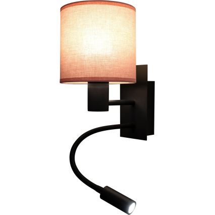 Brilagi - Aplică de perete LED flexibilă BOBO 1xE27/25W/230V + LED/3W neagră/roz