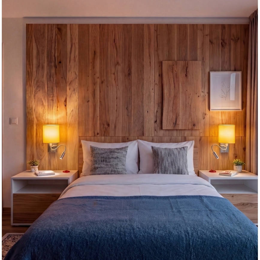 Brilagi - Lampă LED flexibilă de perete NUBILA 1xE27/25W/230V + LED/3W crom mat/portocaliu