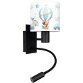 Brilagi - Lampă LED flexibilă de perete pentru copii BOBO 1xE27/25W/230V + LED/3W neagră/albă/albastră/cu model ursuleți