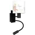 Brilagi - Lampă LED flexibilă de perete pentru copii BOBO 1xE27/25W/230V + LED/3W negru/alb/cu modele cu animale