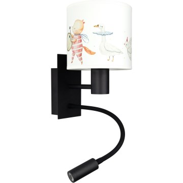 Brilagi - Lampă LED flexibilă de perete pentru copii BOBO 1xE27/25W/230V + LED/3W negru/alb/cu modele cu animale