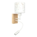 Brilagi - Lampă LED flexibilă de perete pentru copii BOBO WOOD 1xE27/25W/230V + LED/3W stejar/alb/iepurași
