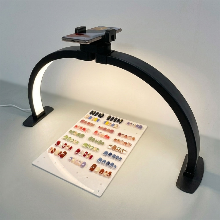 Brilagi - Lampă LED de masă dimabilă, arcuită, cu suport RADIO LED/25W/24/230V 3000/4000/6500K neagră