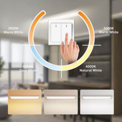 Plafonieră LED pentru baie Brilagi FRAME, 50W/230V, 3000/4000/6000K, 120x30 cm, IP44, argintiu