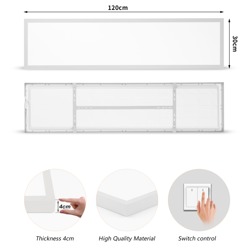 Plafonieră LED pentru baie Brilagi FRAME, 50W/230V, 3000/4000/6000K, 120x30 cm, IP44, argintiu