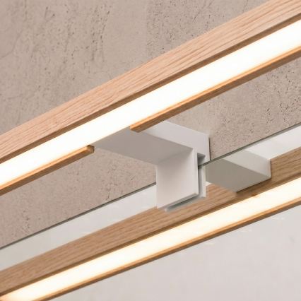 Brilagi - Iluminare LED pentru oglindă de baie 3-în-1 WOODY MIRROR LED/8W/230V 40 cm IP44 alb/stejar