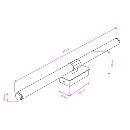 Brilagi - Lampă LED pentru oglindă de baie DIANA, LED/10W/230V, 60 cm, IP44, crom lucios