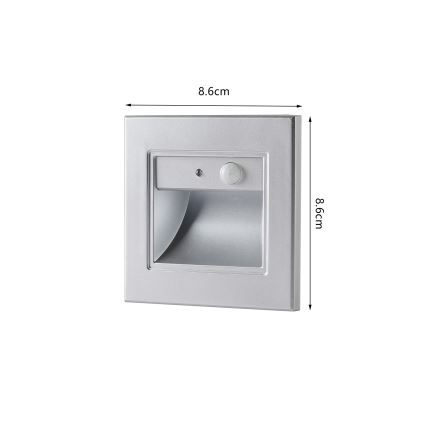 Brilagi - Aplica LED pentru scări cu senzor STEP LIGHT LED/1,5W/230V IP44 argintiu