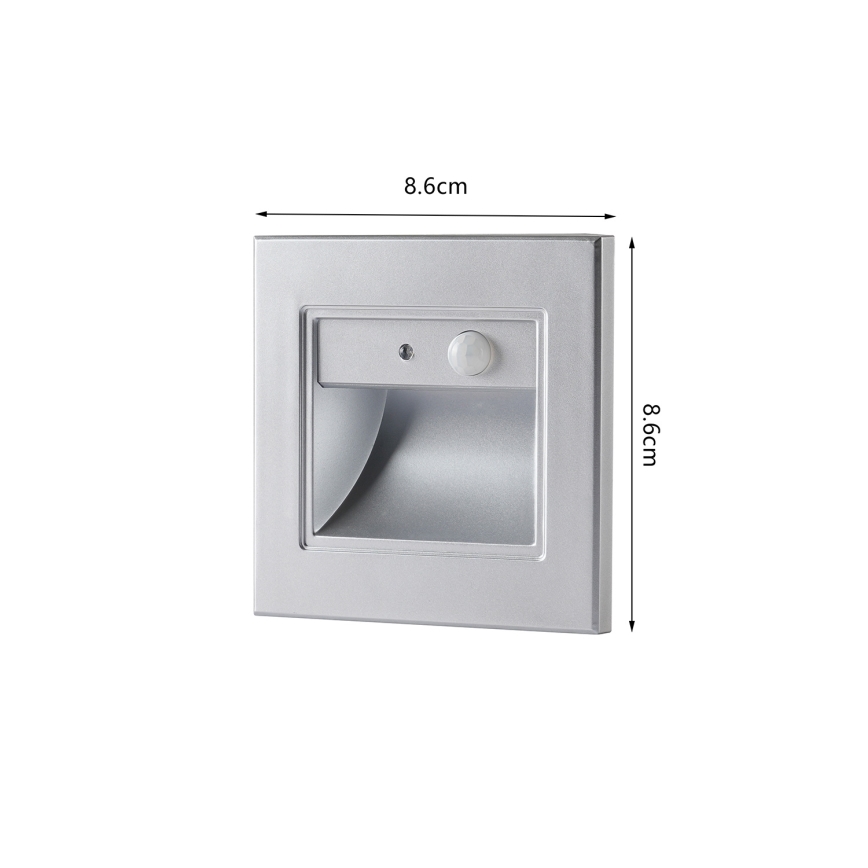Brilagi - Aplica LED pentru scări cu senzor STEP LIGHT LED/1,5W/230V IP44 argintiu