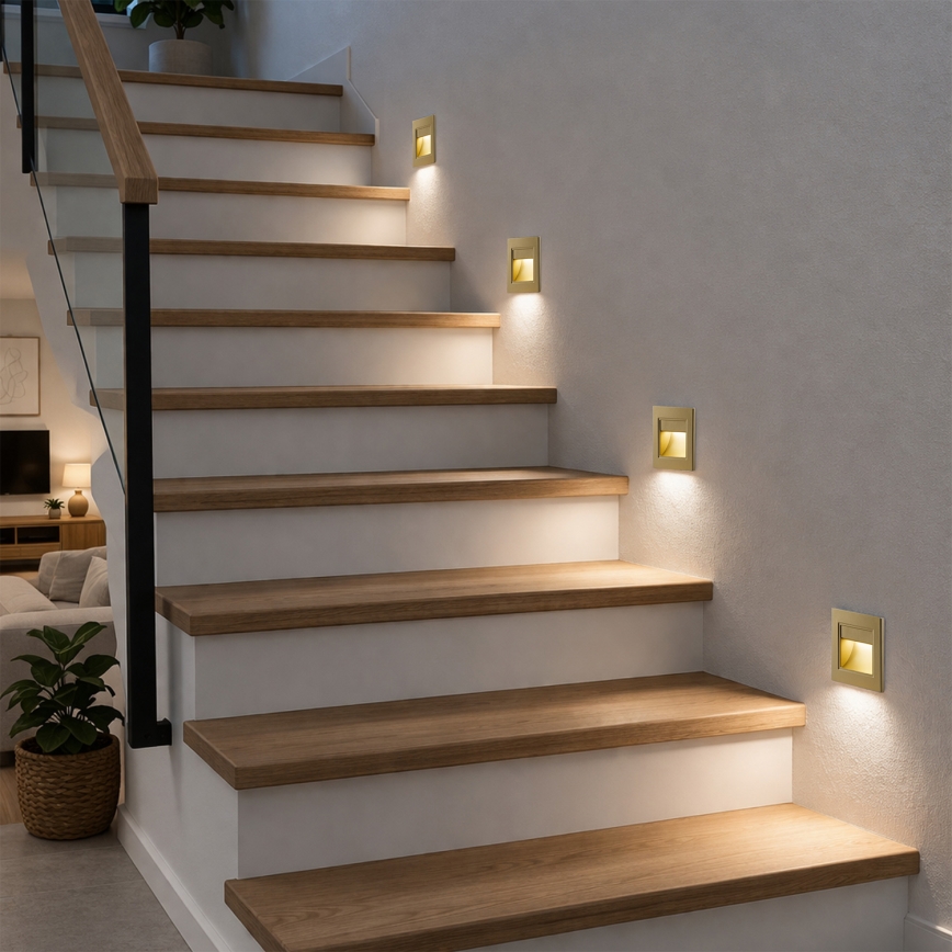 Brilagi - Lampă LED pentru scări STEP LIGHT LED/1,5W/230V IP44 aurie