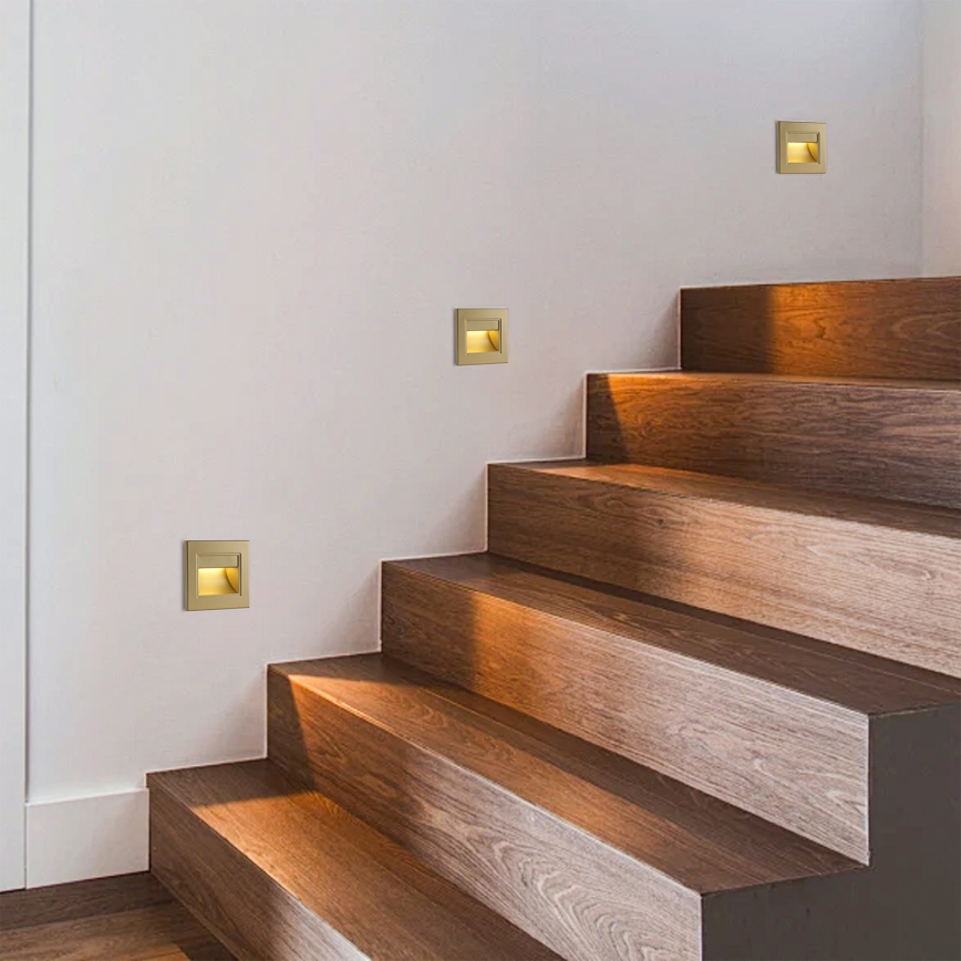 Brilagi - Lampă LED pentru scări STEP LIGHT LED/1,5W/230V IP44 aurie