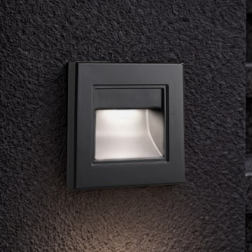 Brilagi - Lampă LED pentru trepte STEP LIGHT, 1,5 W, 230 V, IP44, negru