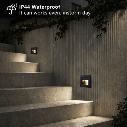 Brilagi - Lampă LED pentru trepte STEP LIGHT, 1,5 W, 230 V, IP44, negru