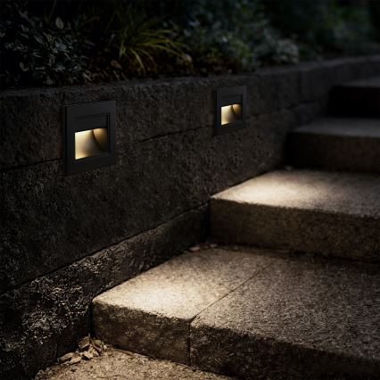 Brilagi - Lampă LED pentru trepte STEP LIGHT, 1,5 W, 230 V, IP44, negru