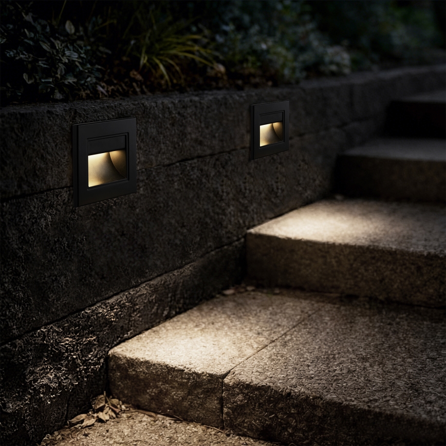 Brilagi - Lampă LED pentru trepte STEP LIGHT, 1,5 W, 230 V, IP44, negru