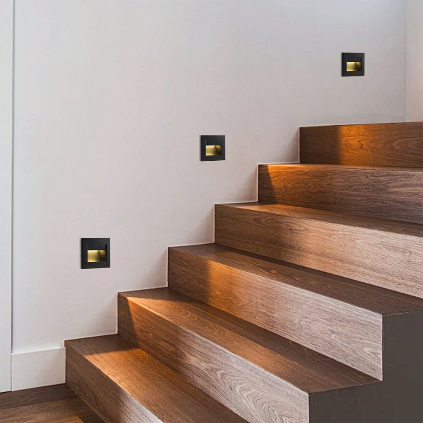 Brilagi - Lampă LED pentru trepte STEP LIGHT, 1,5 W, 230 V, IP44, negru