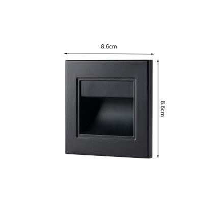 Brilagi - Lampă LED pentru trepte STEP LIGHT, 1,5 W, 230 V, IP44, negru