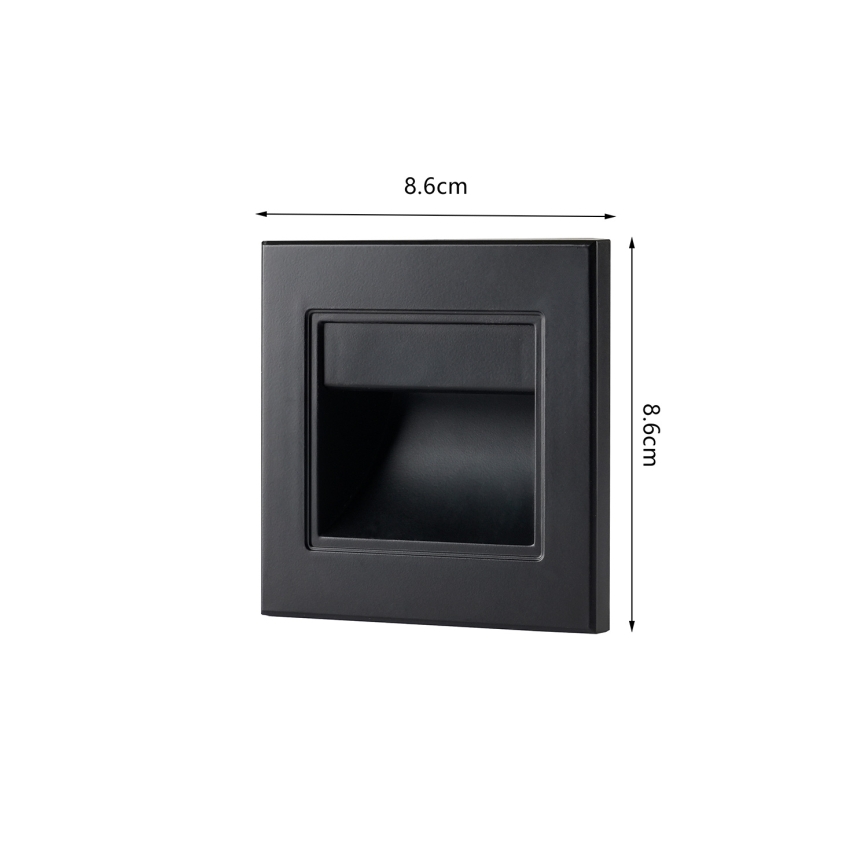 Brilagi - Lampă LED pentru trepte STEP LIGHT, 1,5 W, 230 V, IP44, negru