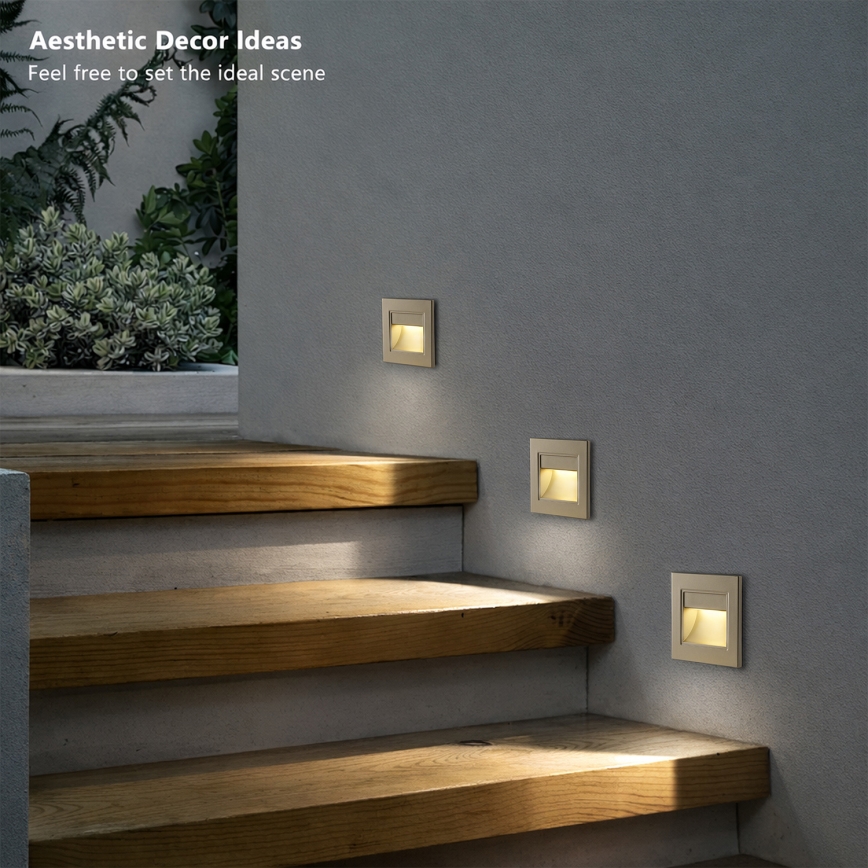 Brilagi - Lampă LED pentru trepte STEP LIGHT LED/1,5W/230V IP44, auriu