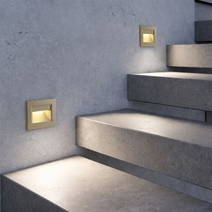 Brilagi - Lampă LED pentru trepte STEP LIGHT LED/1,5W/230V IP44, auriu