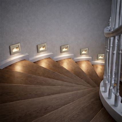 Brilagi - Lampă LED pentru trepte STEP LIGHT LED/1,5W/230V IP44, auriu