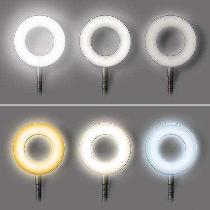 Brilagi - Lampă LED reglabilă cu clemă ORBELA LED/8W/5V 3000/4000/5000K neagră
